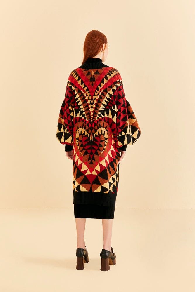 Black Heart Deco Maxi Knit Cardigan sold by FARM Rio product image thumbnail 4