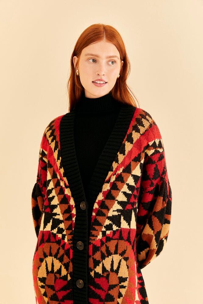 Black Heart Deco Maxi Knit Cardigan sold by FARM Rio product image thumbnail 3