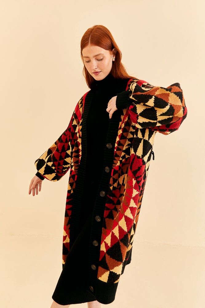 Black Heart Deco Maxi Knit Cardigan sold by FARM Rio product image thumbnail 2