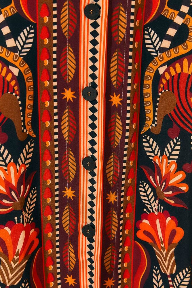 Red Nature Beauty Scarf Long Sleeve Maxi Dress sold by FARM Rio product image thumbnail 5