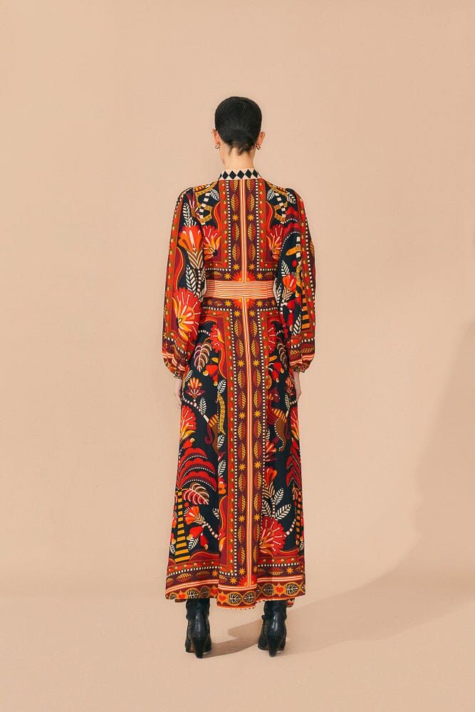 Red Nature Beauty Scarf Long Sleeve Maxi Dress sold by FARM Rio product image thumbnail 4