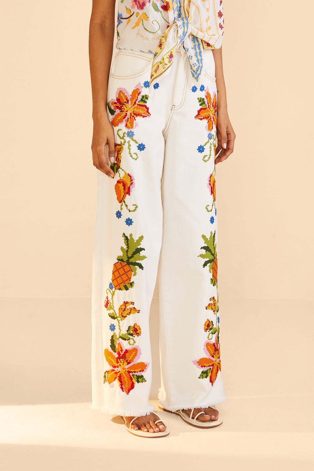 Embroidered Floral Twill Pants sold by FARM Rio product image thumbnail 3