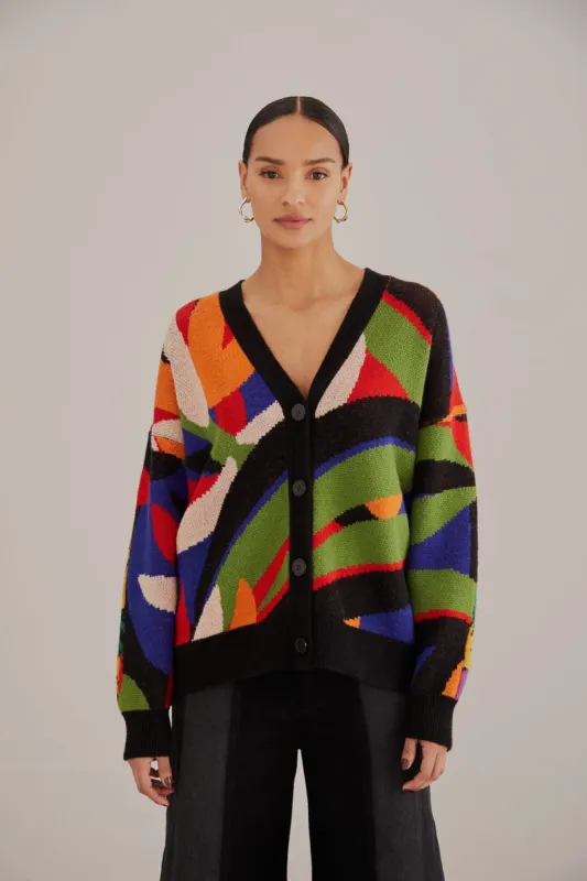 Mixed Flowers Bananas Knit Cardigan sold by FARM Rio