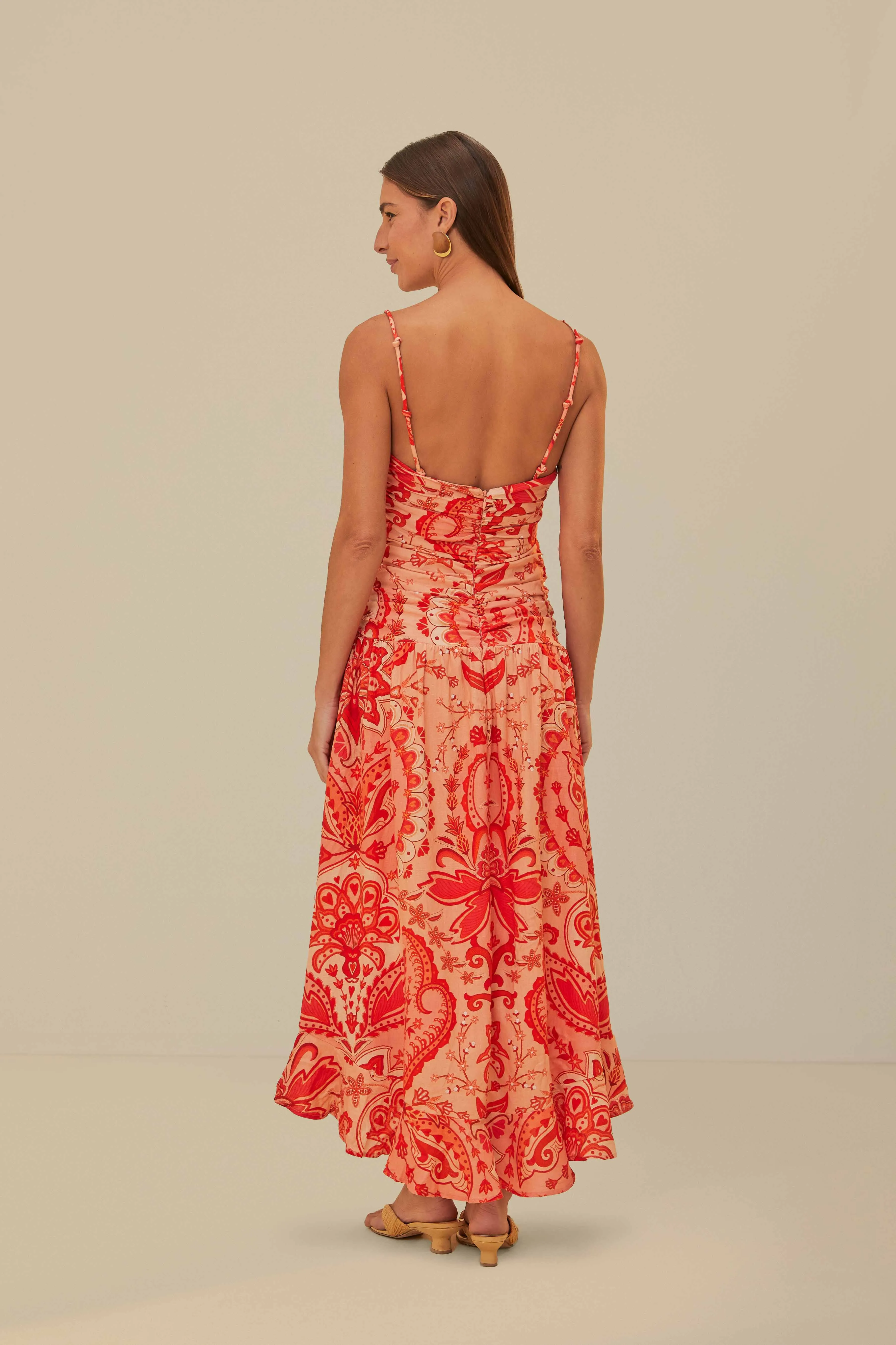 Red Jaipur Crossover Maxi Dress sold by FARM Rio product image thumbnail 2