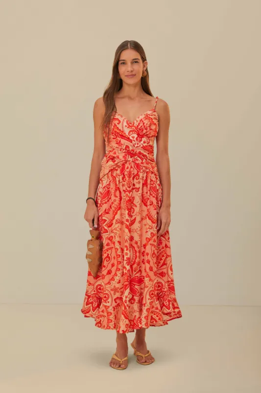 Red Jaipur Crossover Maxi Dress sold by FARM Rio