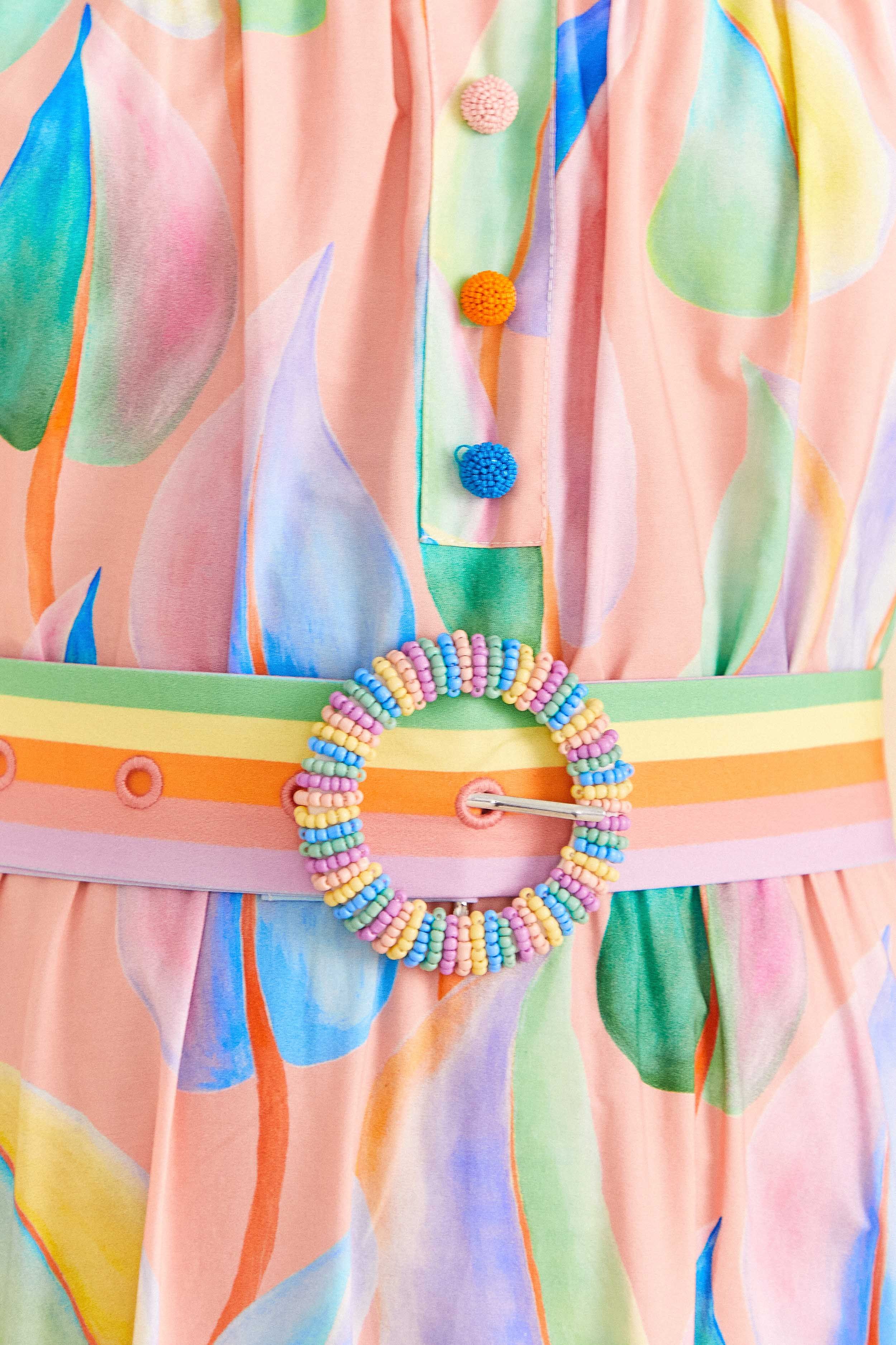 Pink Pastel Leaves Maxi Dress sold by FARM Rio product image thumbnail 5