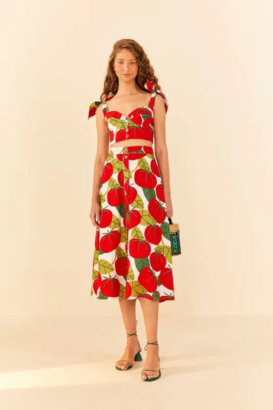Tomato Midi Skirt sold by FARM Rio
