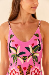 Pink Leopard Forest One Piece Swimsuit sold by FARM Rio