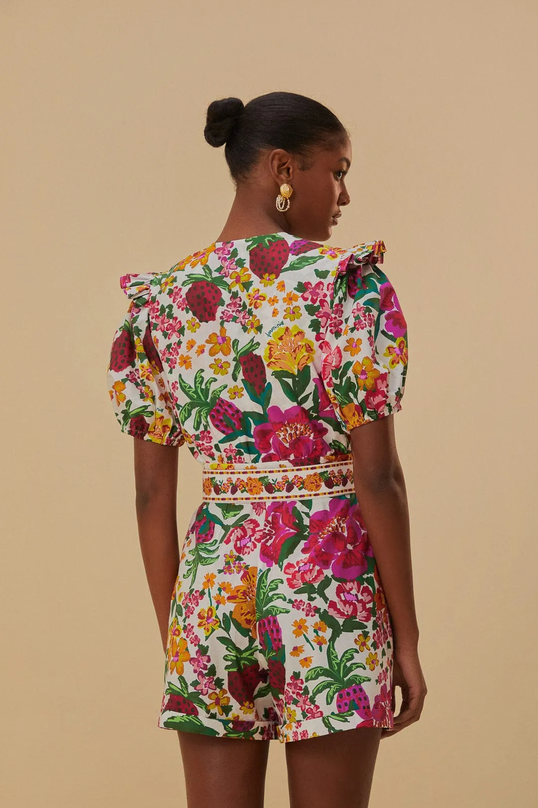 Off-White Flowerful Sketch Romper sold by FARM Rio product image thumbnail 5