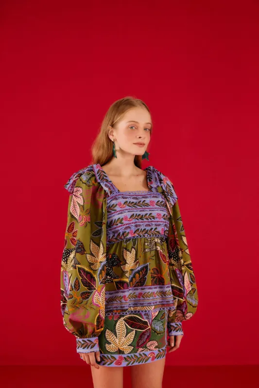 Green Wild Jungle Blouse sold by FARM Rio