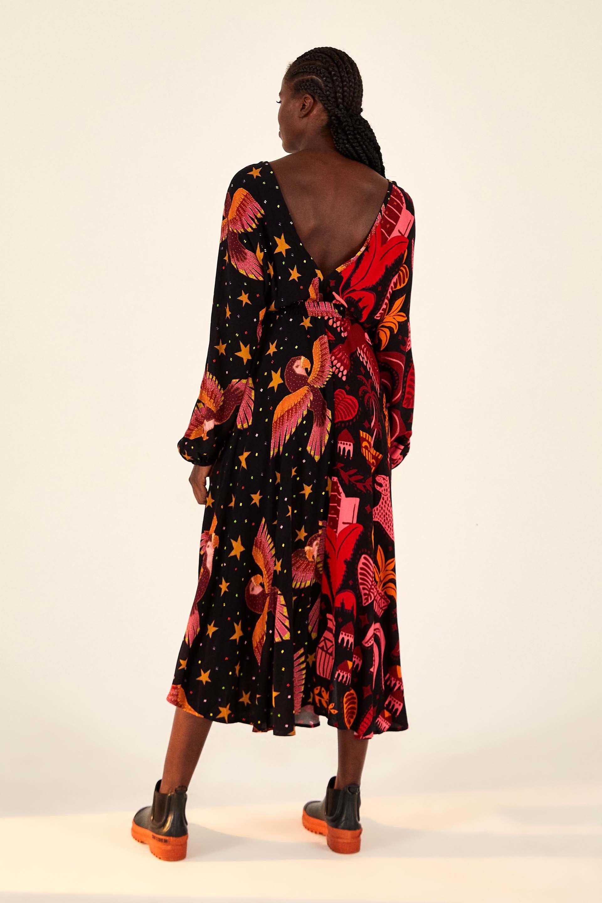 MIXED BLACK PRINTS MAXI DRESS sold by FARM Rio product image thumbnail 2