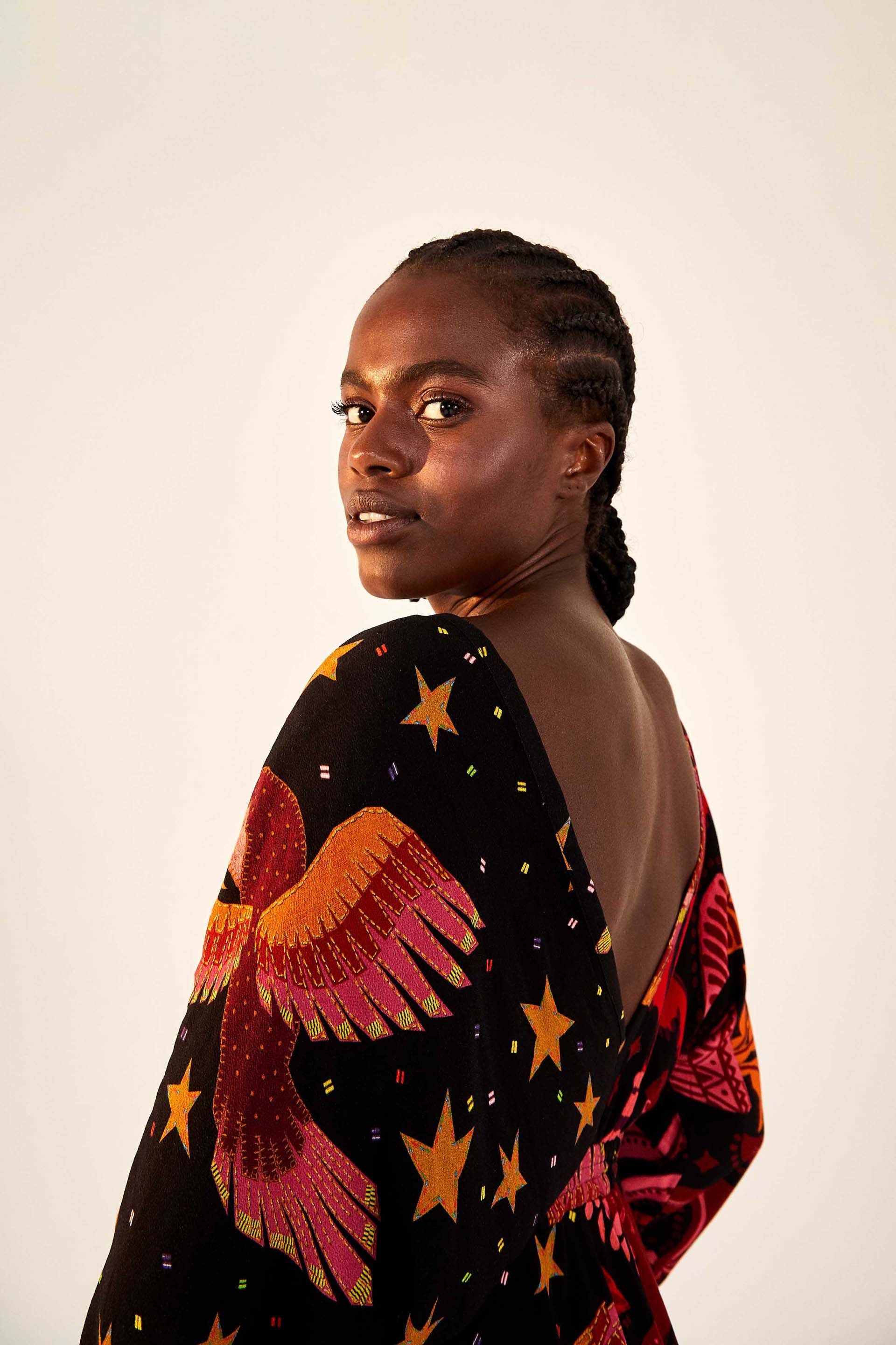 MIXED BLACK PRINTS MAXI DRESS sold by FARM Rio product image thumbnail 4