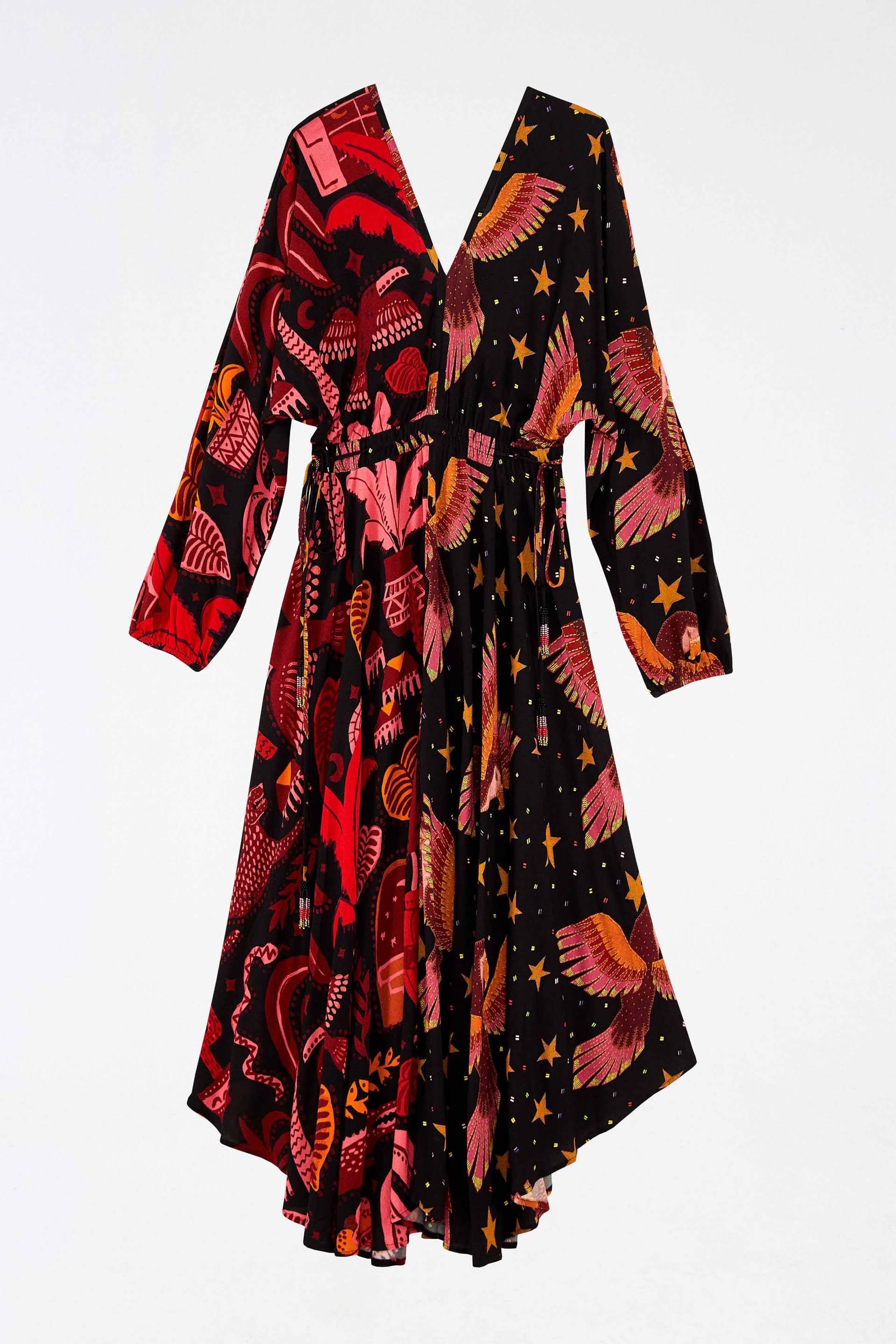 MIXED BLACK PRINTS MAXI DRESS sold by FARM Rio product image thumbnail 5