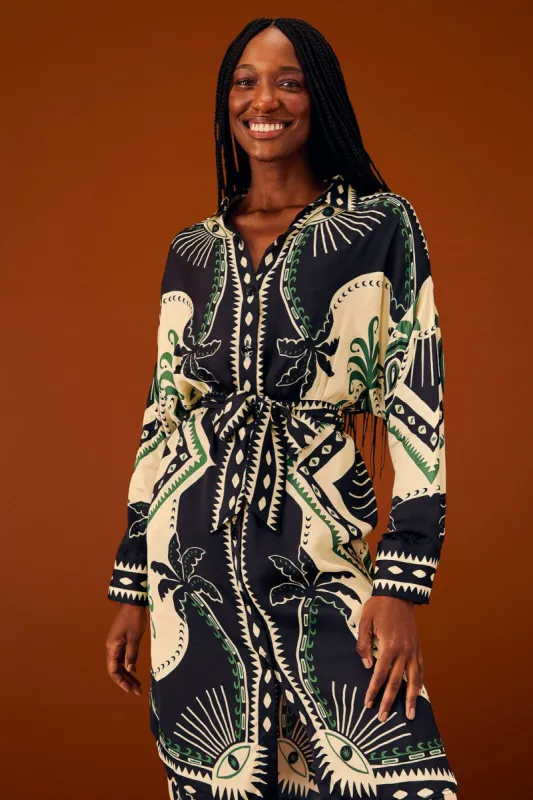 Mystic Scarf Lenzing™ Ecovero™ Viscose Shirtdress sold by FARM Rio