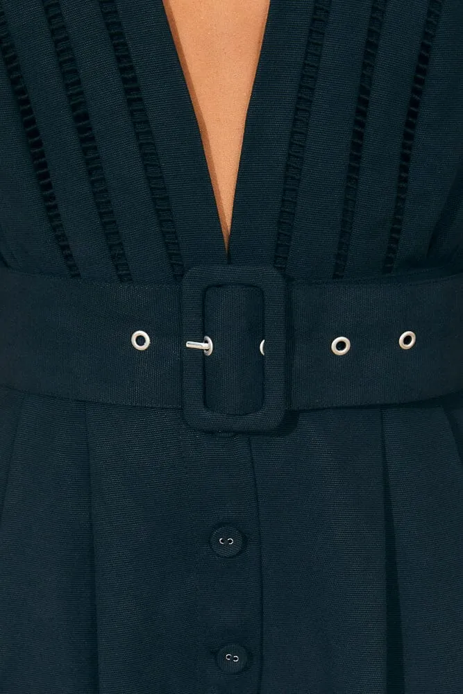 Black Pleated Short Sleeve Jumpsuit sold by FARM Rio product image thumbnail 5