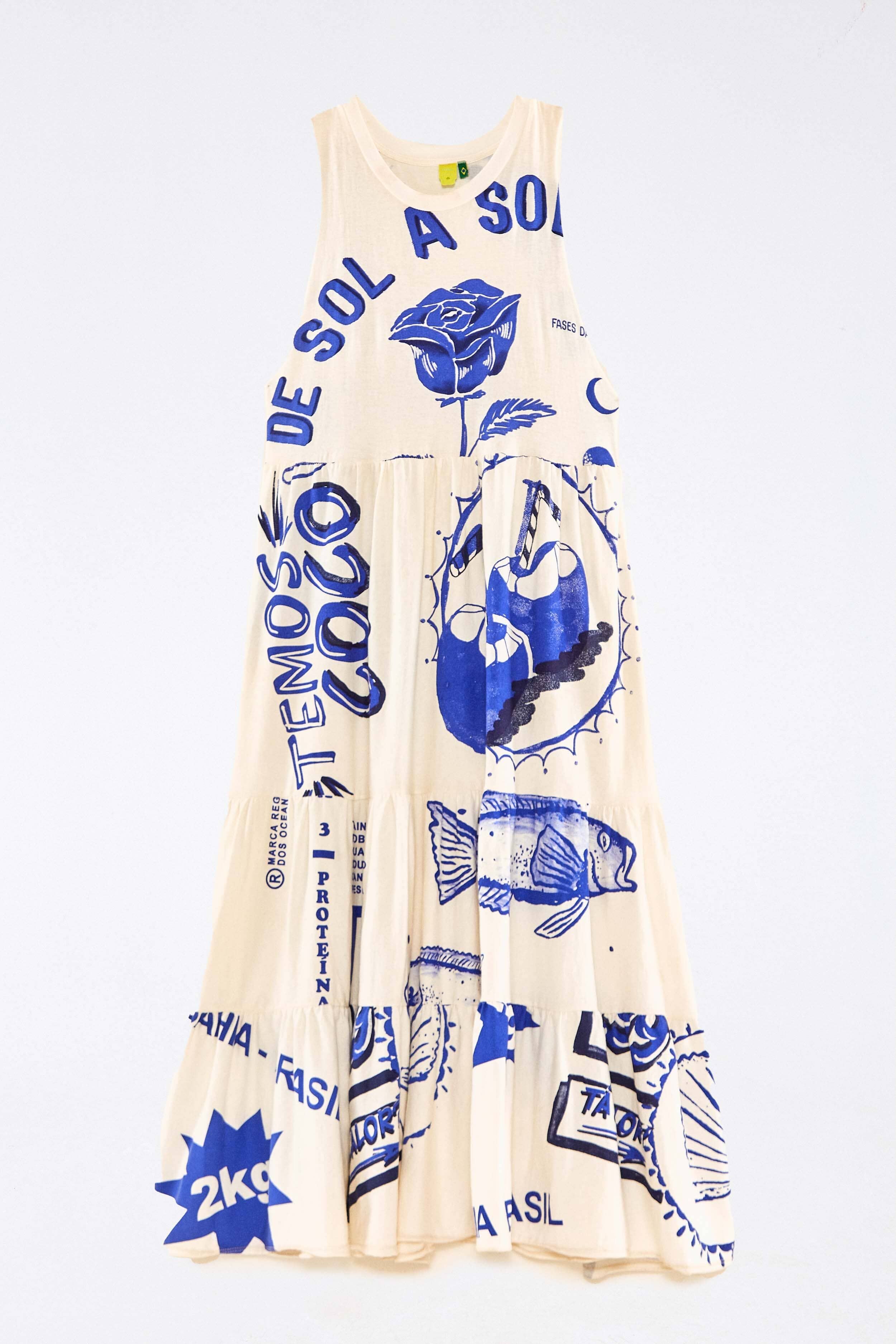 White Rainha Das Aguas T Shirt Dress sold by FARM Rio product image thumbnail 5