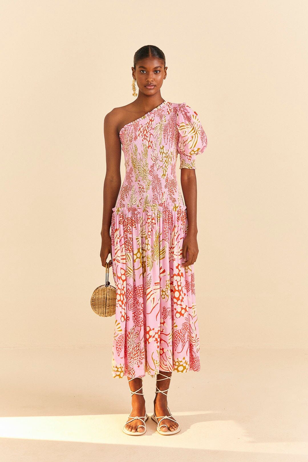 Pink Mixed Lobsters Midi Dress sold by FARM Rio product image thumbnail 4