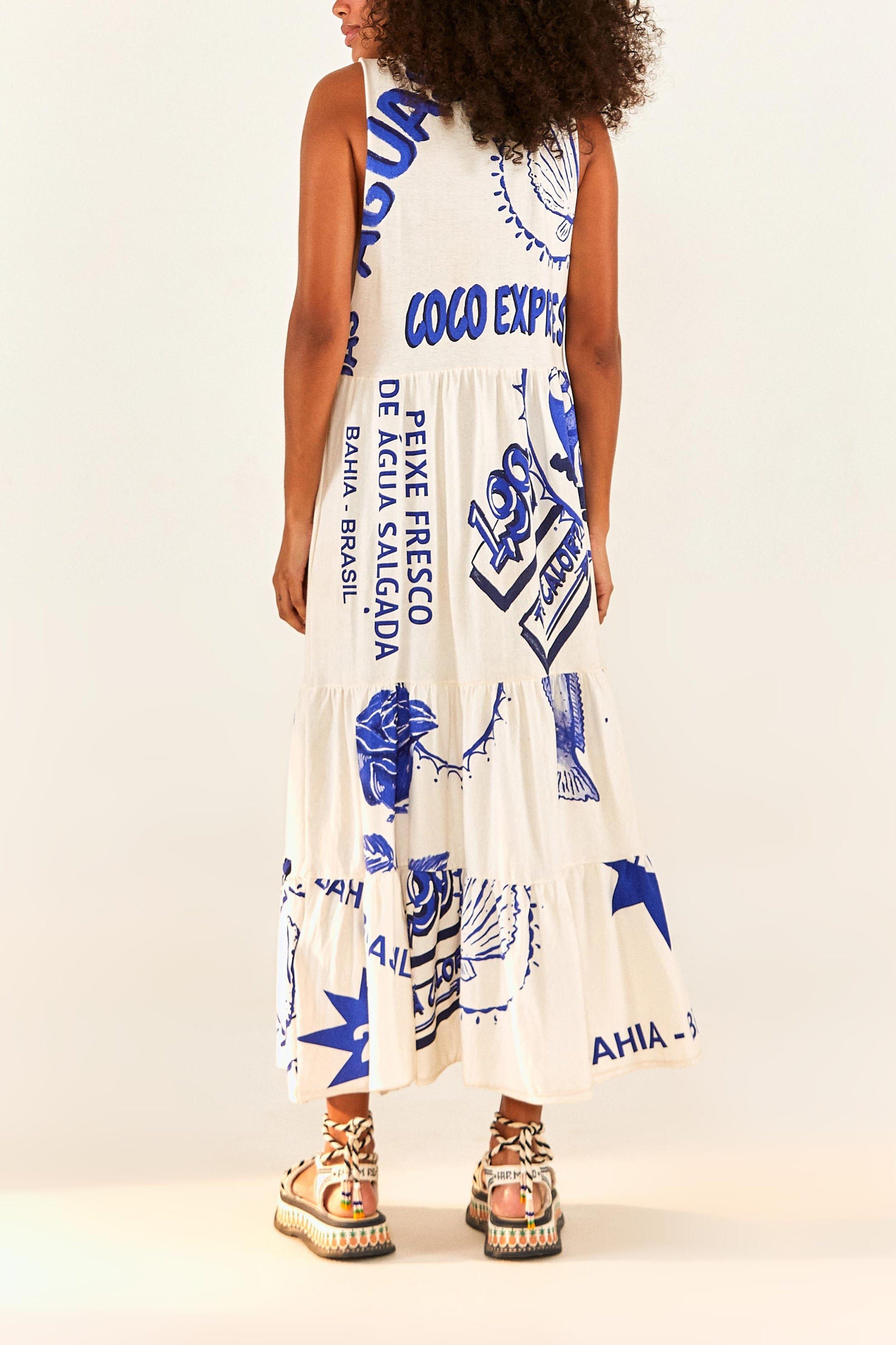 White Rainha Das Aguas T Shirt Dress sold by FARM Rio product image thumbnail 4