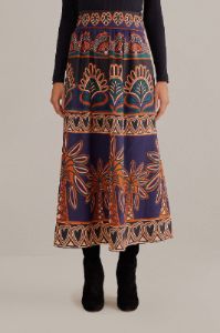 Orange Ainika Tapestry Midi Skirt sold by FARM Rio