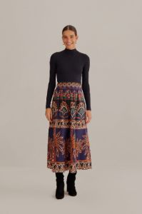 Orange Ainika Tapestry Midi Skirt sold by FARM Rio