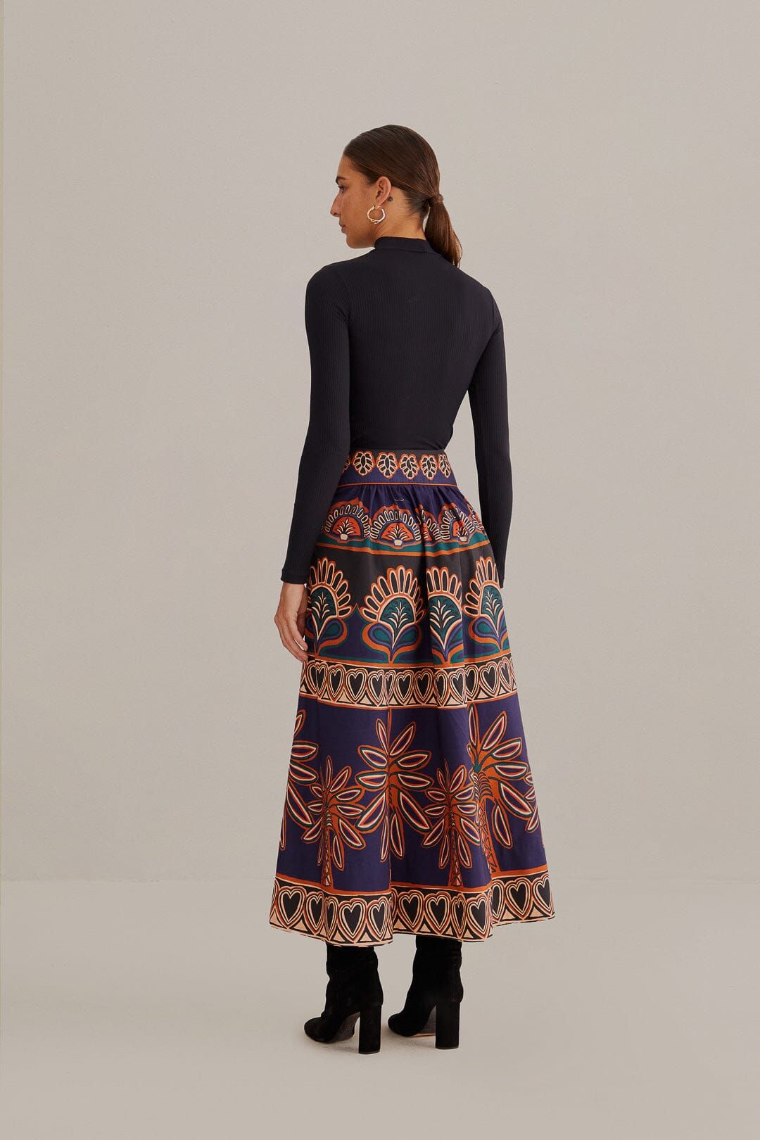 Orange Ainika Tapestry Midi Skirt sold by FARM Rio product image thumbnail 5