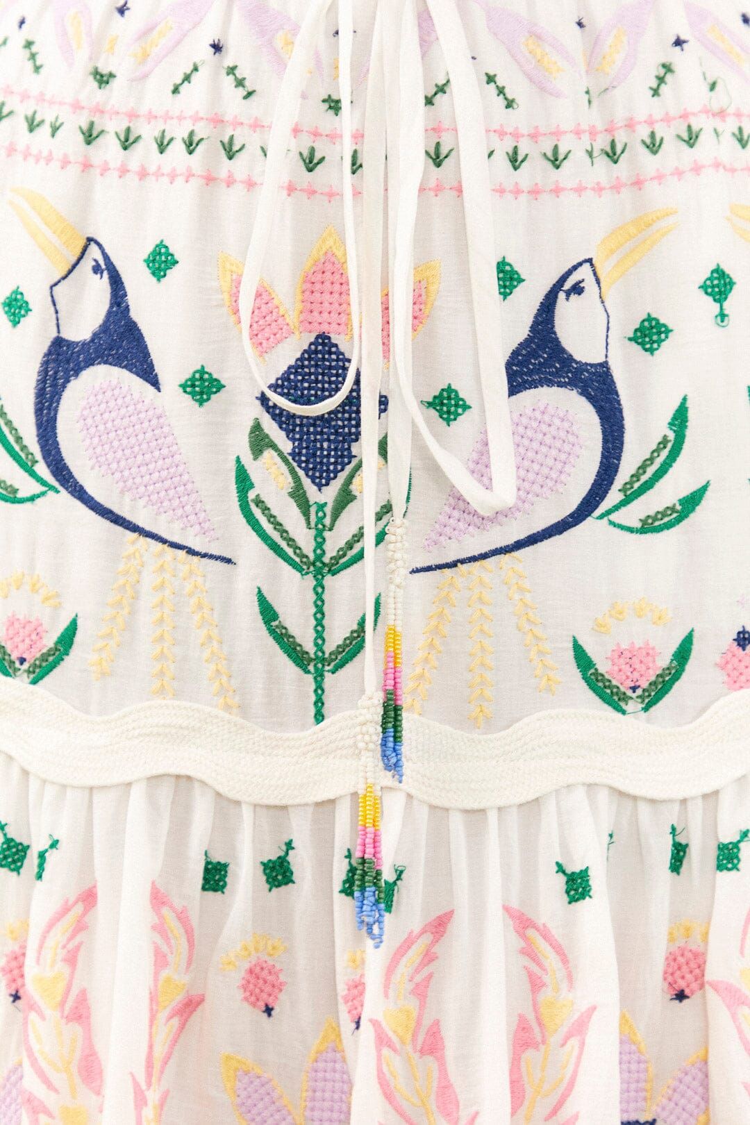 White Summer Garden Embroidered Maxi Skirt sold by FARM Rio product image thumbnail 4