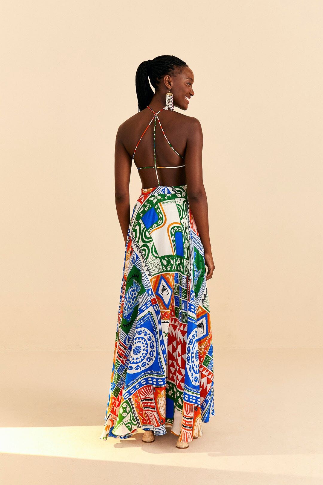 Off-White Pitta Colors Maxi Dress sold by FARM Rio product image thumbnail 4