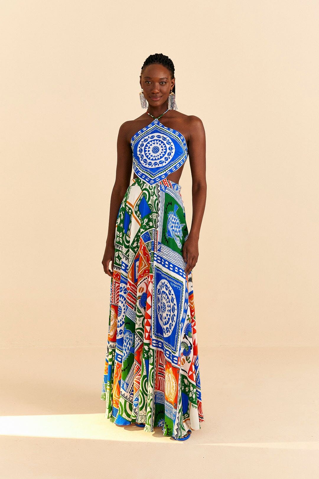 Off-White Pitta Colors Maxi Dress sold by FARM Rio