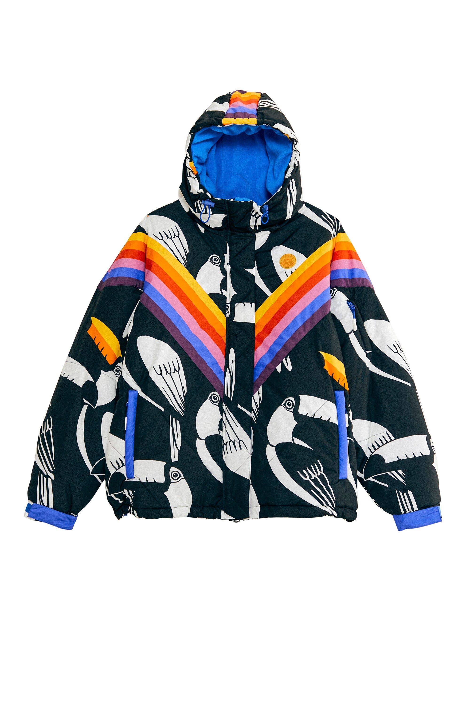 Black Graphic Toucans Ski Puffer Jacket sold by FARM Rio product image thumbnail 8