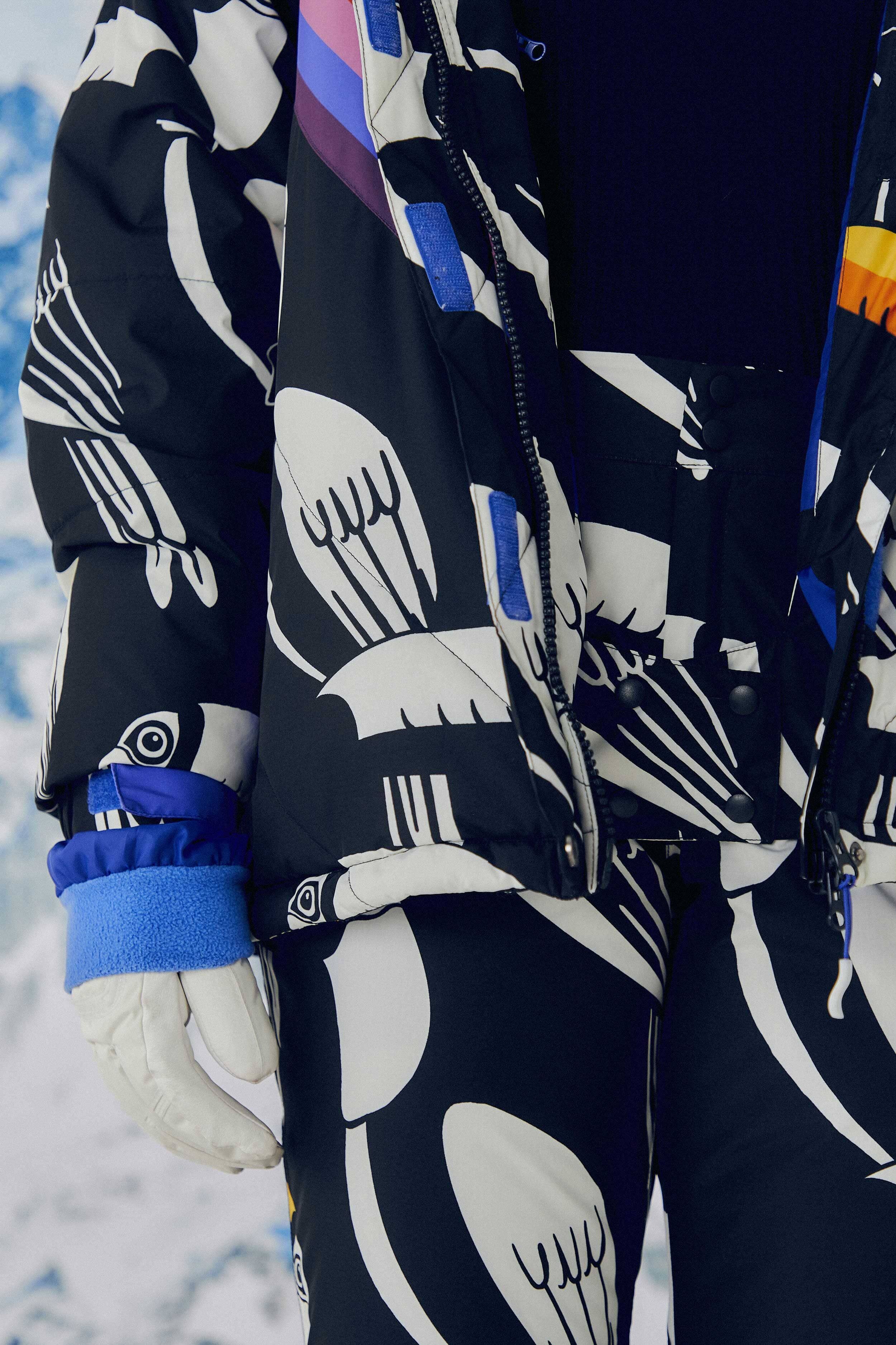 Black Graphic Toucans Ski Puffer Jacket sold by FARM Rio product image thumbnail 6