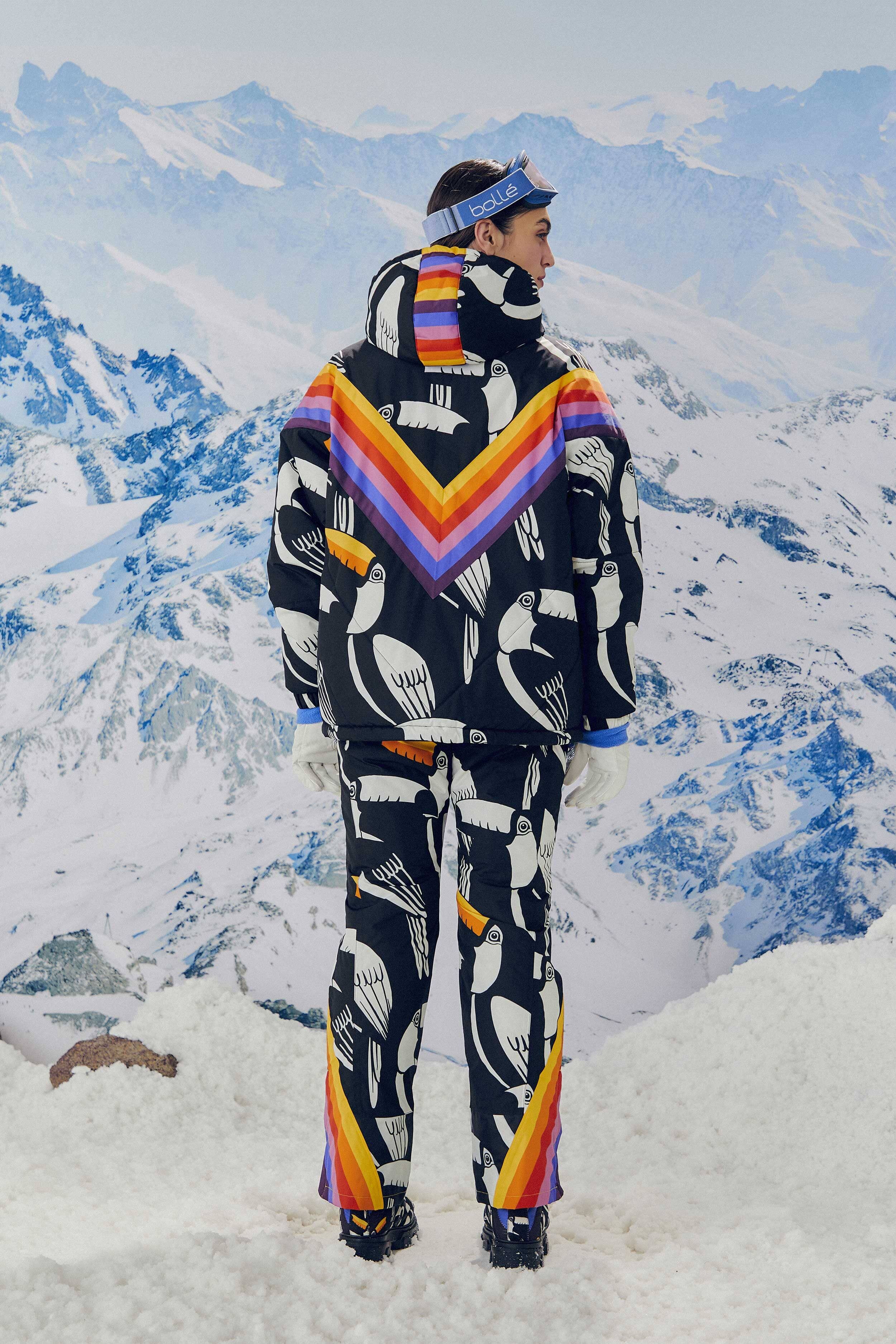 Black Graphic Toucans Ski Puffer Jacket sold by FARM Rio product image thumbnail 4