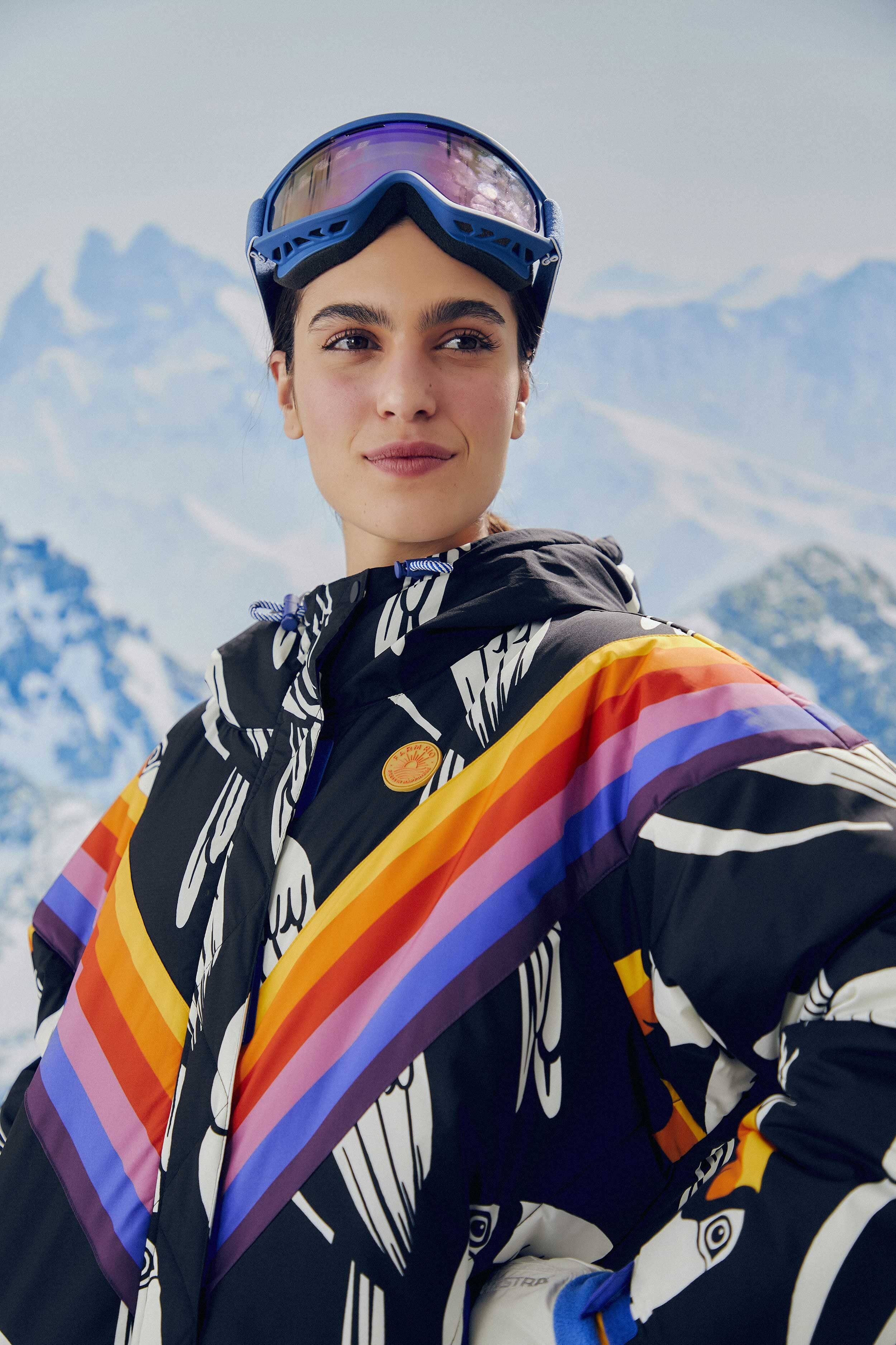 Black Graphic Toucans Ski Puffer Jacket sold by FARM Rio product image thumbnail 3