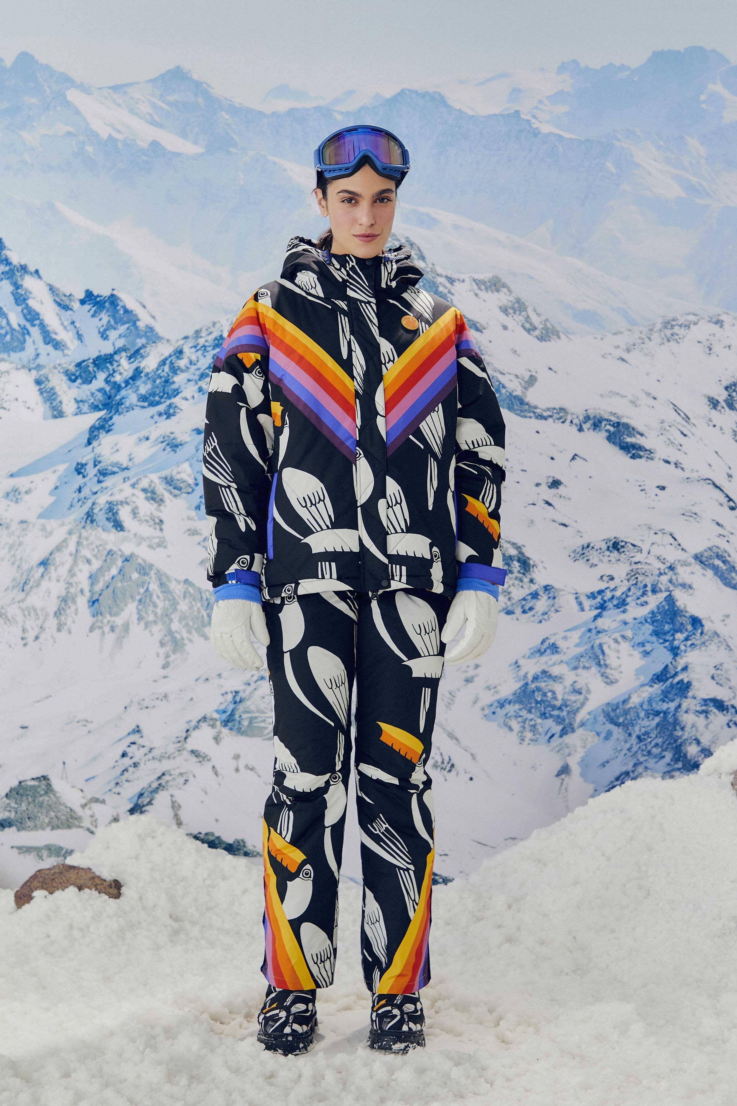 Black Graphic Toucans Ski Puffer Jacket sold by FARM Rio product image thumbnail 2