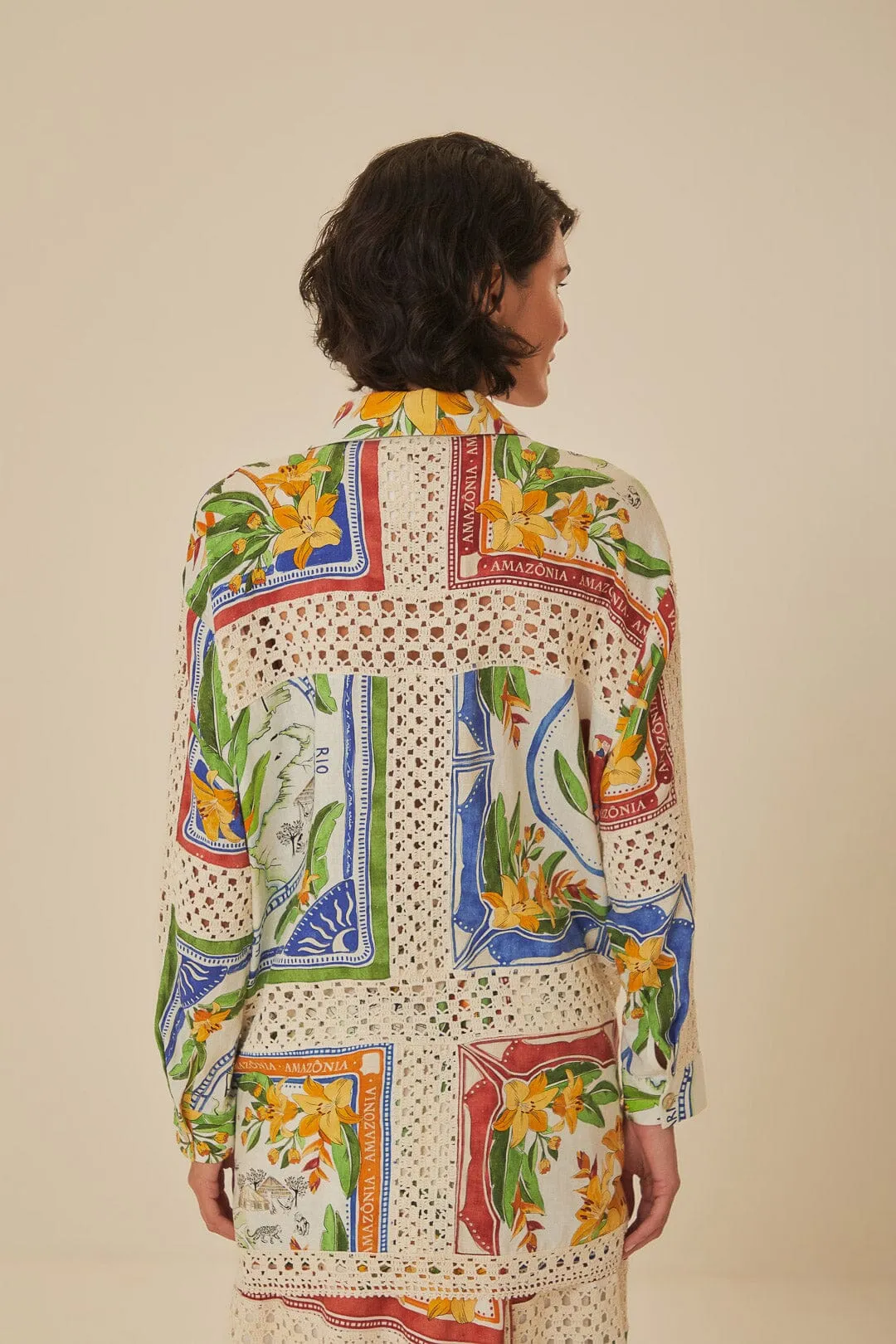 Tropical Destination LENZING™ ECOVERO™ Euroflax™ Crochet Shirt sold by FARM Rio product image thumbnail 3