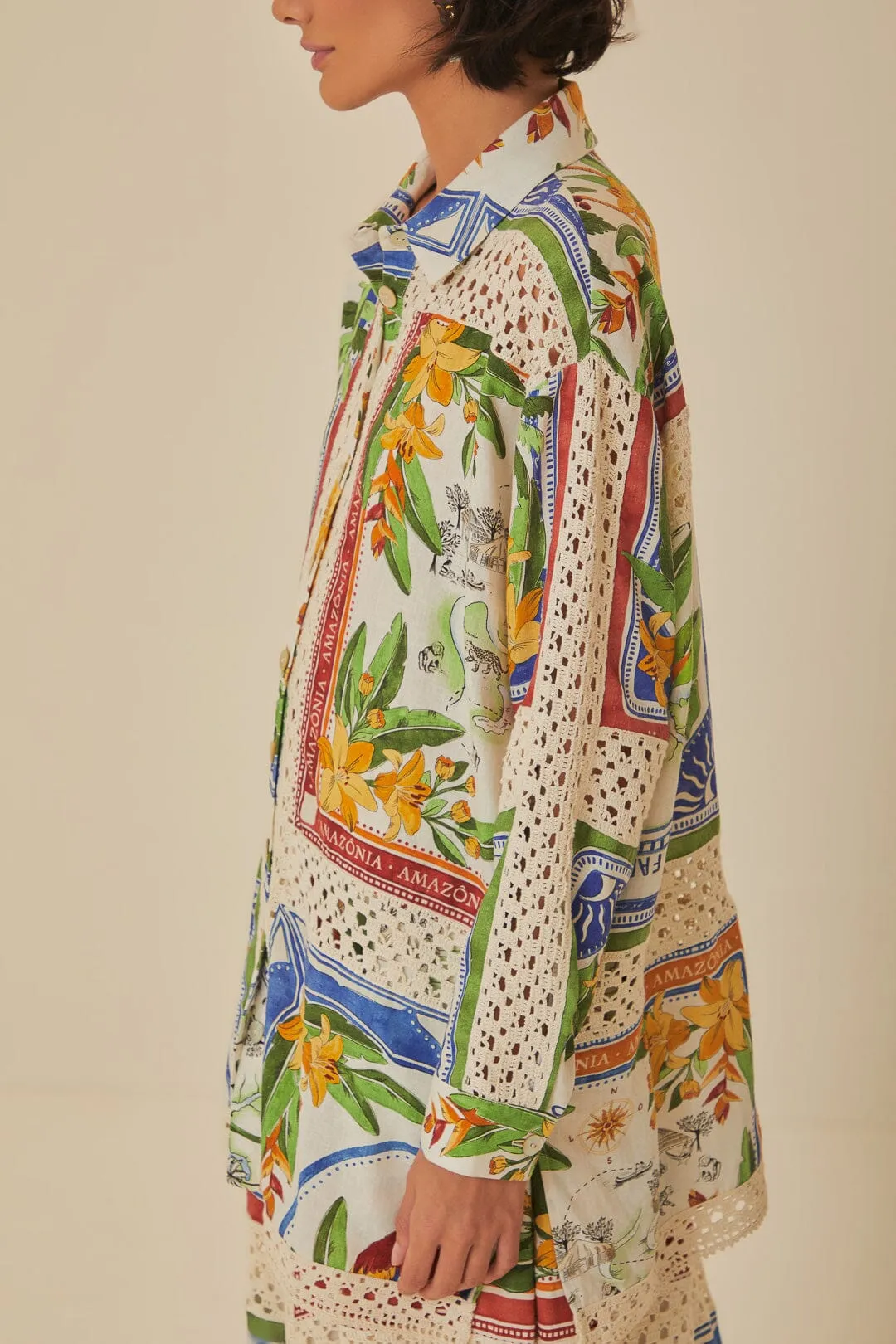 Tropical Destination LENZING™ ECOVERO™ Euroflax™ Crochet Shirt sold by FARM Rio product image thumbnail 2