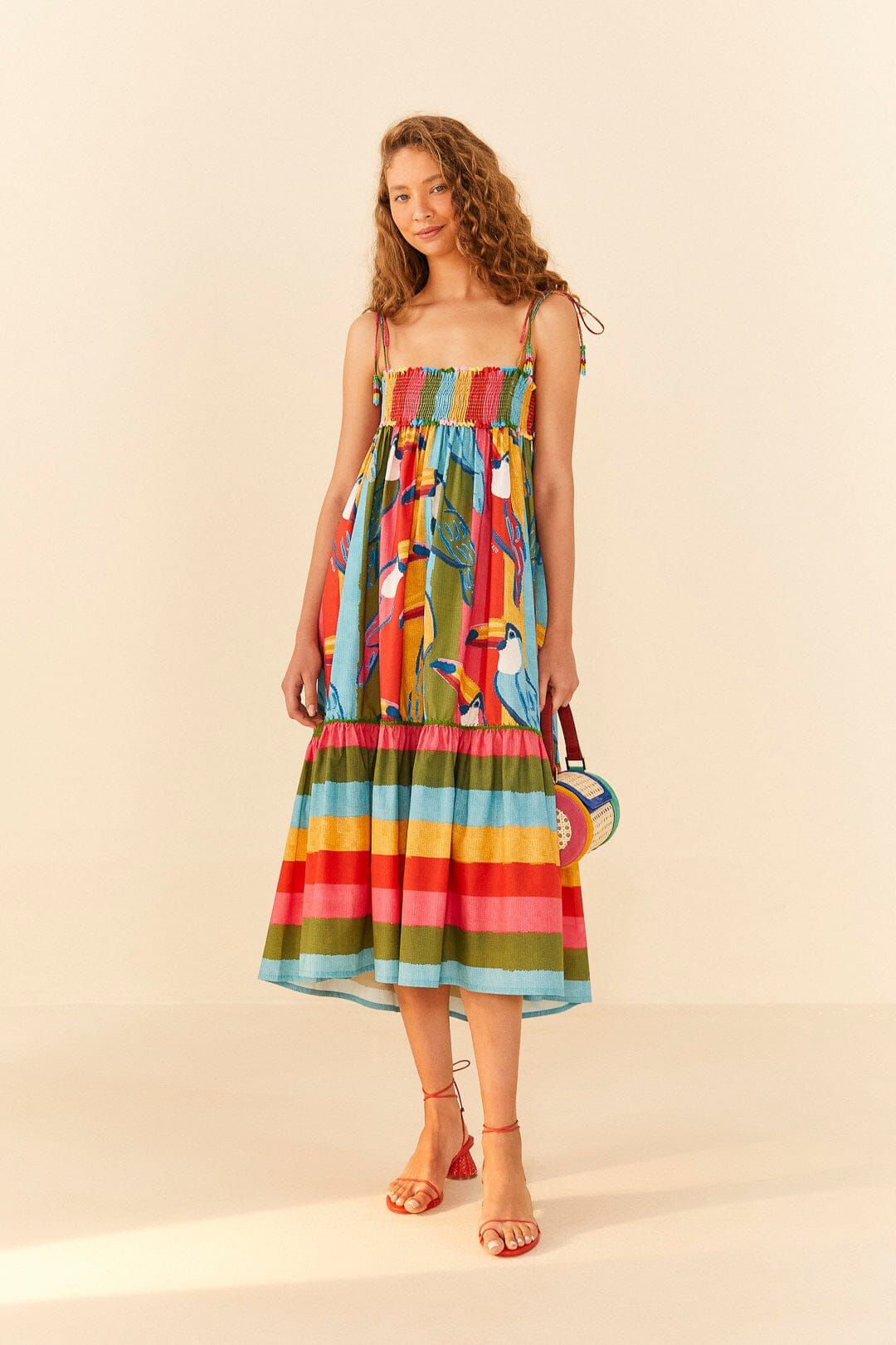 Wonderful Toucans Organic Cotton Midi Dress sold by FARM Rio