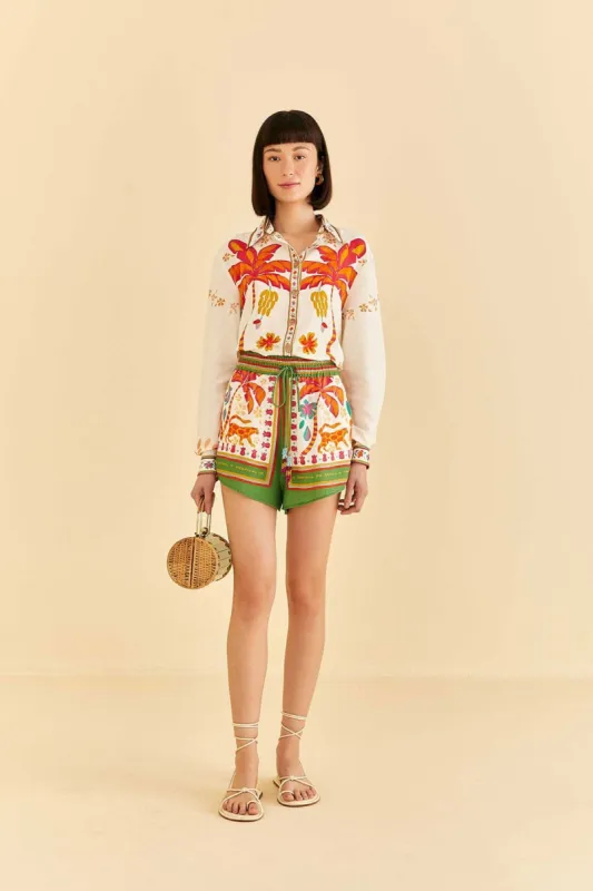 Green Tropical Life Shorts sold by FARM Rio