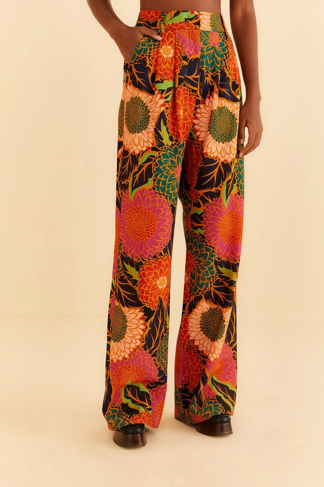 Black Vintage Garden Low Waisted Pants sold by FARM Rio product image thumbnail 2