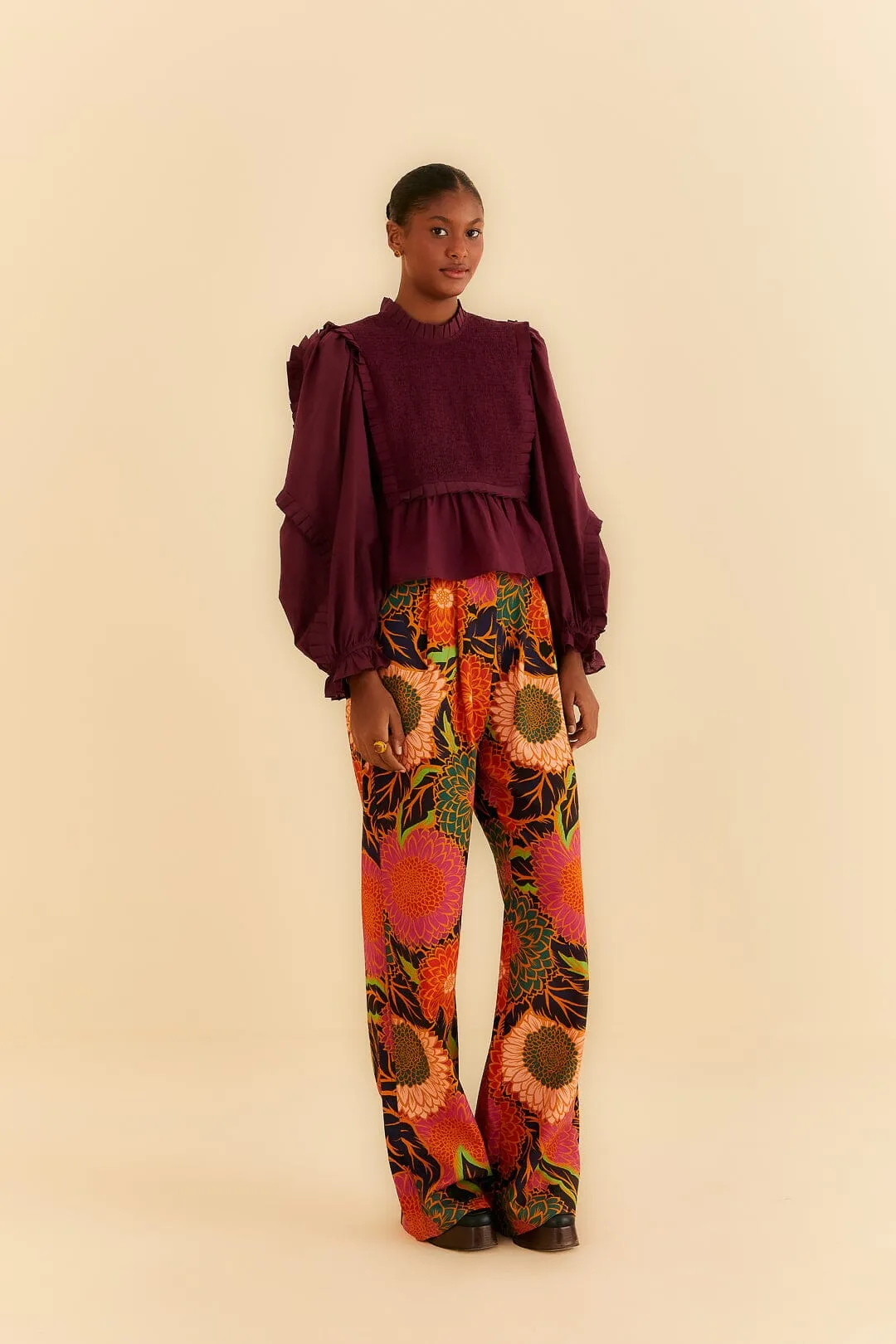 Black Vintage Garden Low Waisted Pants sold by FARM Rio