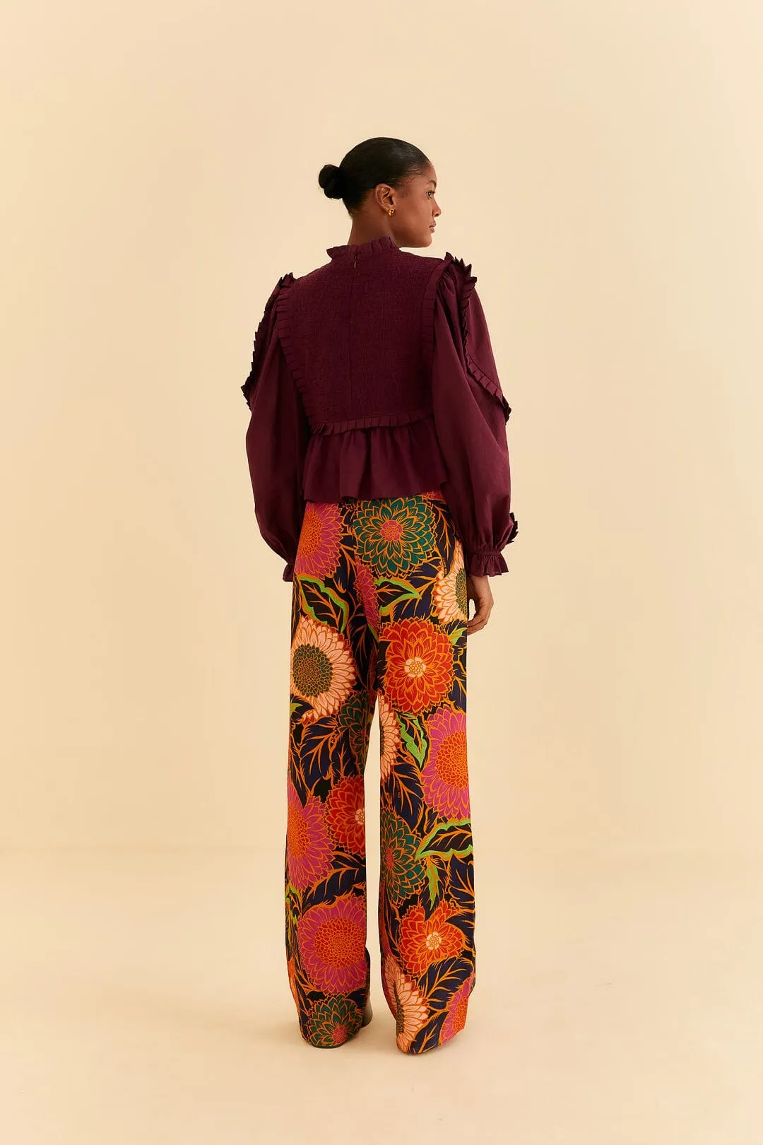 Black Vintage Garden Low Waisted Pants sold by FARM Rio product image thumbnail 3