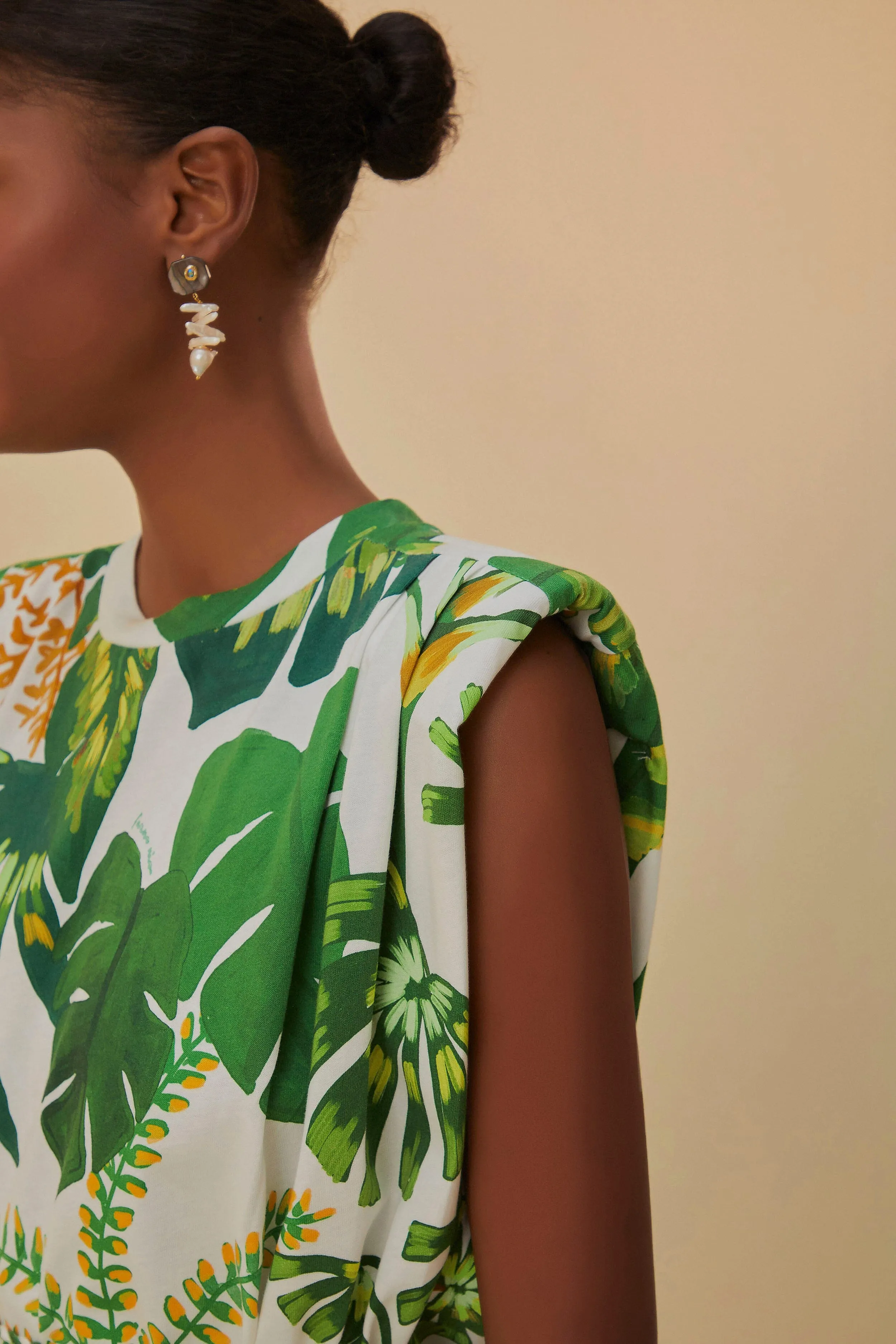 Tropical Forest Off-White T-Shirt Dress sold by FARM Rio product image thumbnail 2