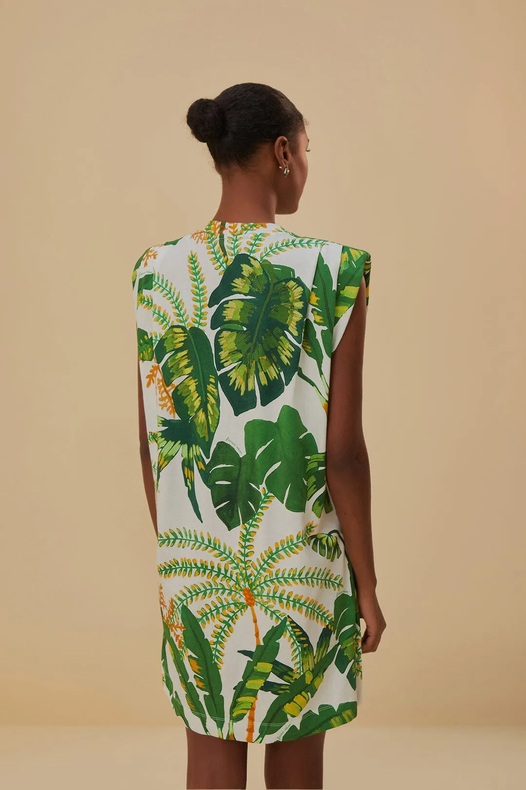 Tropical Forest Off-White T-Shirt Dress sold by FARM Rio product image thumbnail 3