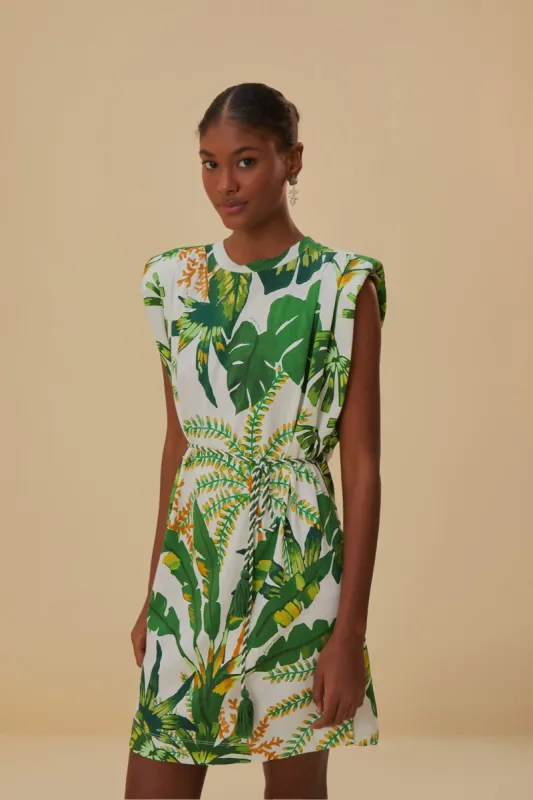 Tropical Forest Off-White T-Shirt Dress sold by FARM Rio