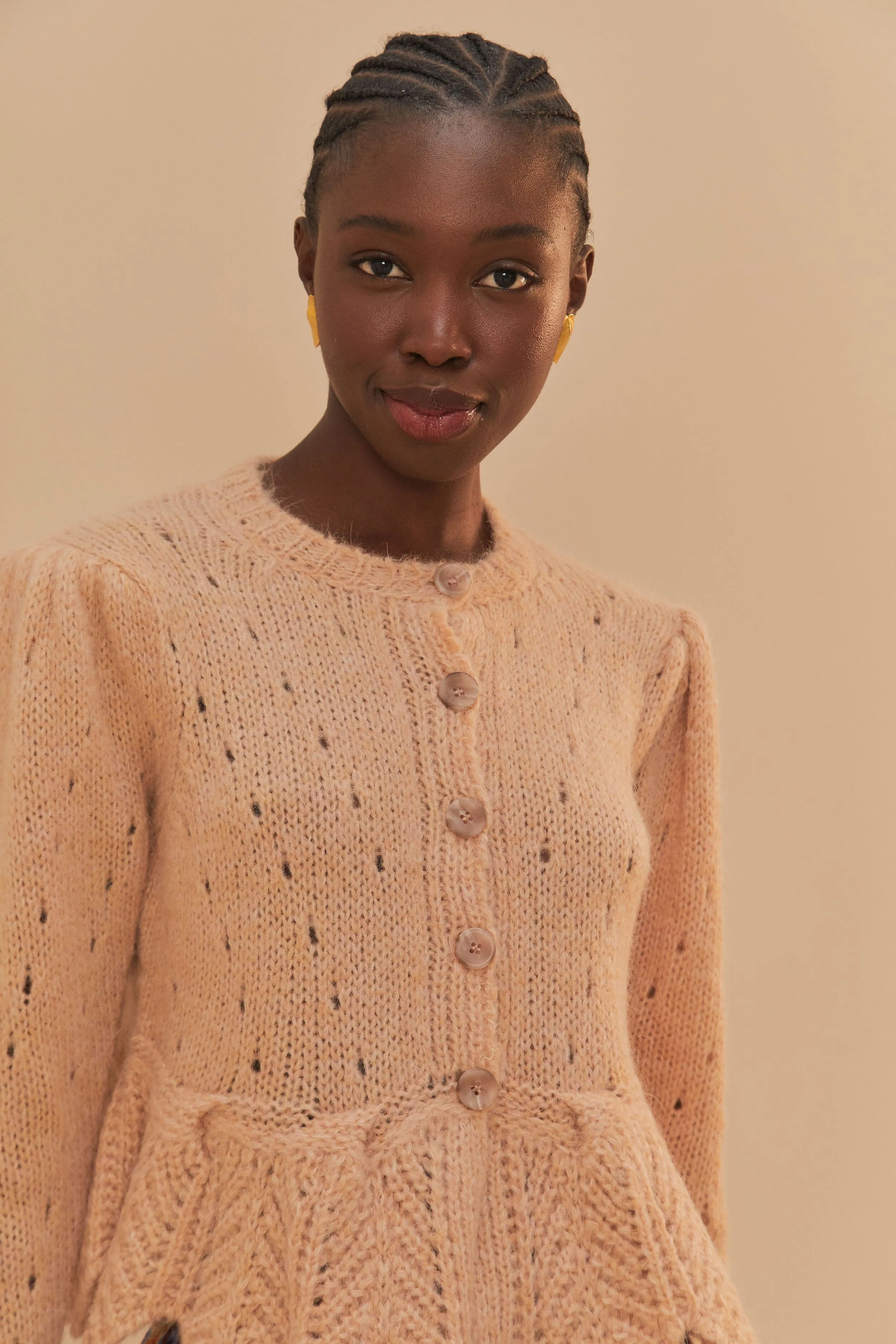 Sand Ruffle Knit Cardigan sold by FARM Rio product image thumbnail 2