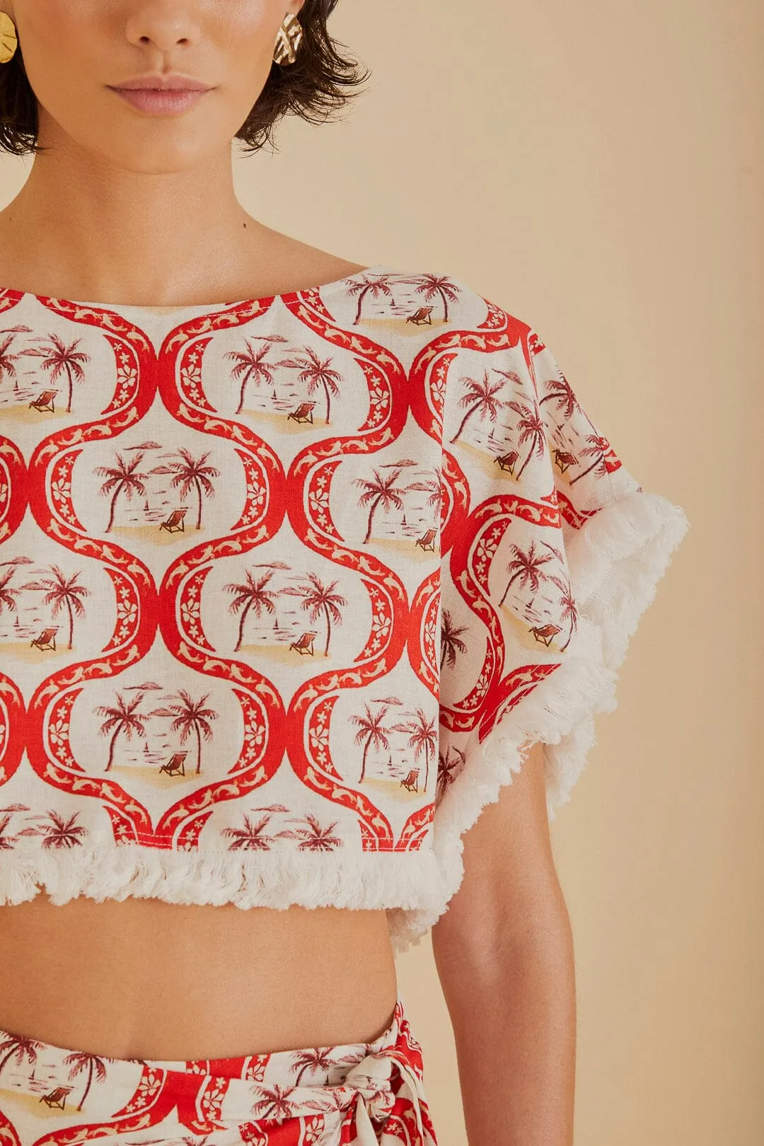 Summer Beach LENZING™ ECOVERO™ Euroflax™ Blouse sold by FARM Rio product image thumbnail 3