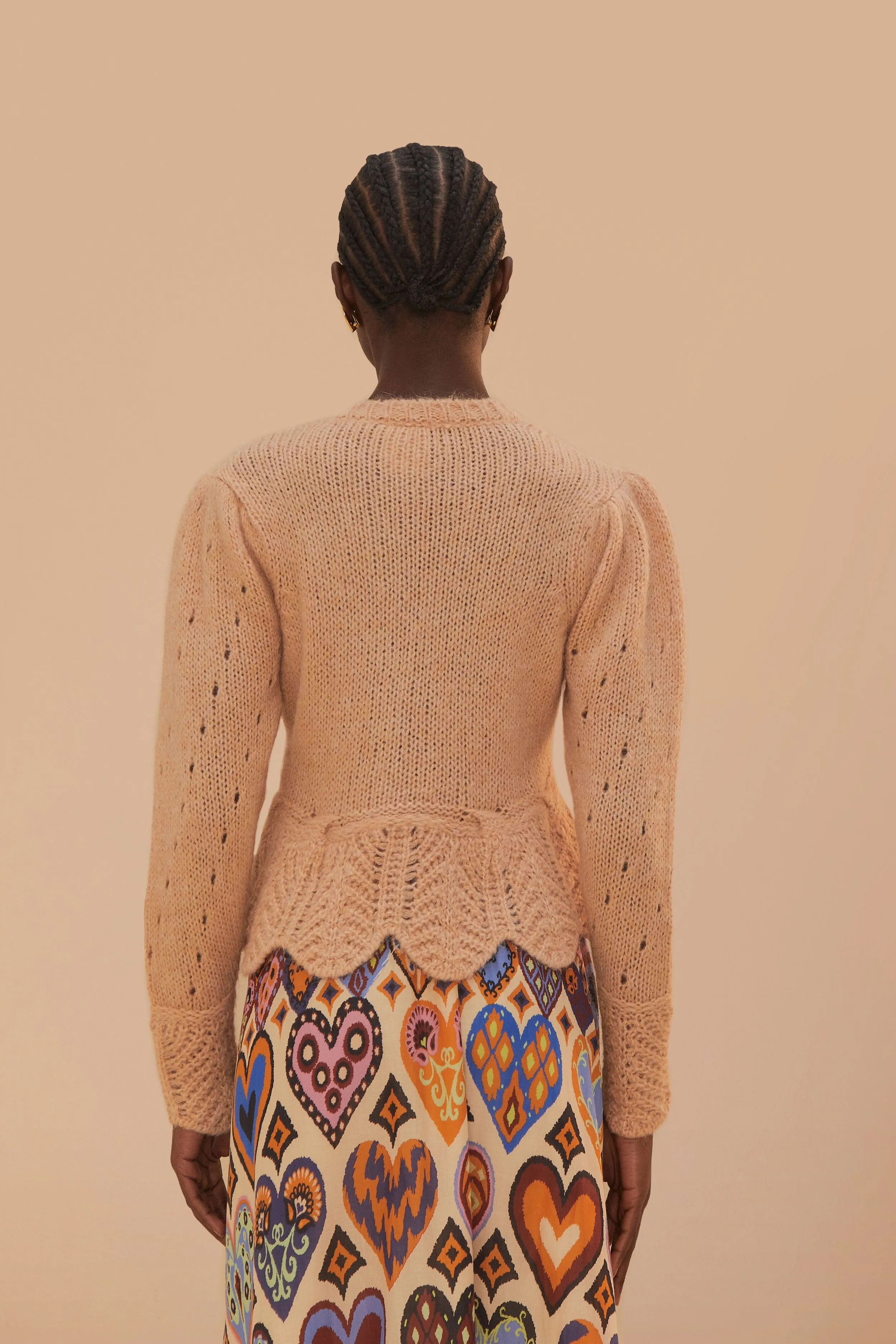 Sand Ruffle Knit Cardigan sold by FARM Rio product image thumbnail 3