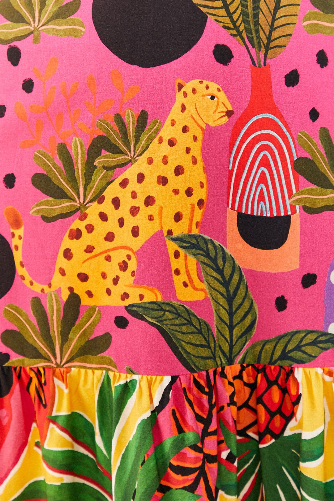 PINK POP LEOPARDS MIXED MIDI DRESS sold by FARM Rio product image thumbnail 5