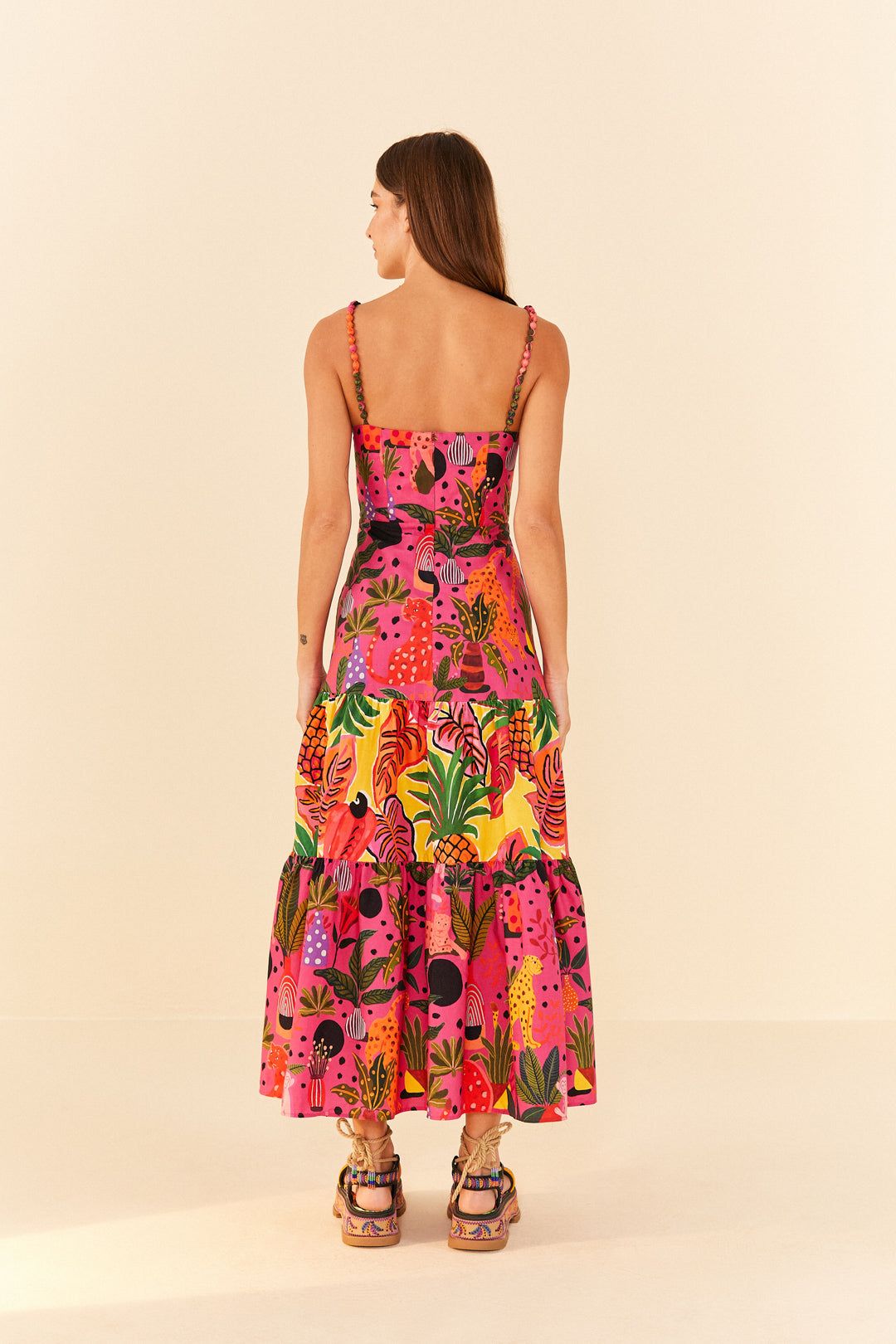 PINK POP LEOPARDS MIXED MIDI DRESS sold by FARM Rio product image thumbnail 4