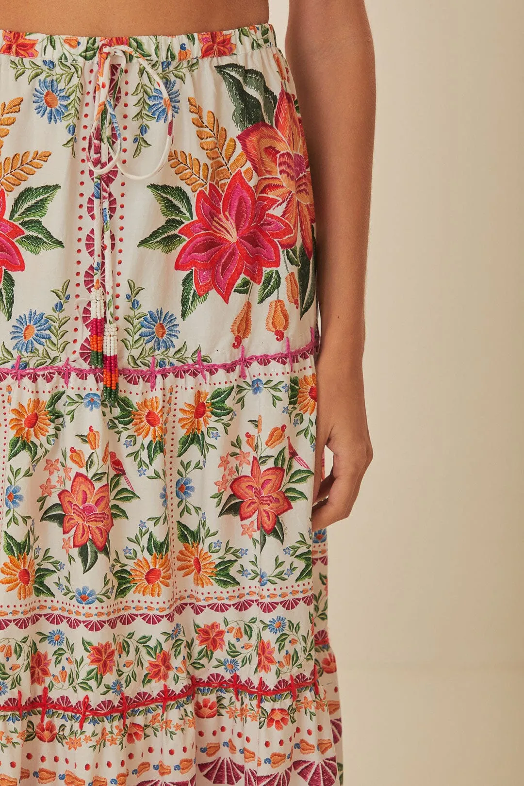 Off-White Bloom Garden Maxi Skirt sold by FARM Rio product image thumbnail 5