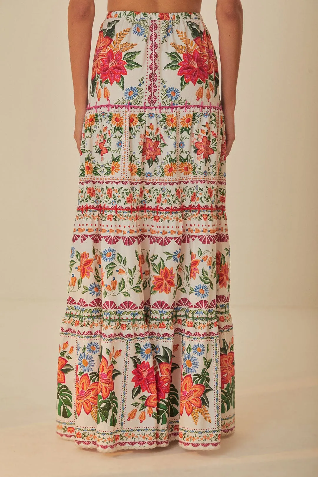 Off-White Bloom Garden Maxi Skirt sold by FARM Rio product image thumbnail 4